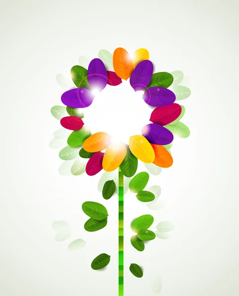 Fond avec fleur abstraite formée par les feuilles — Image vectorielle
