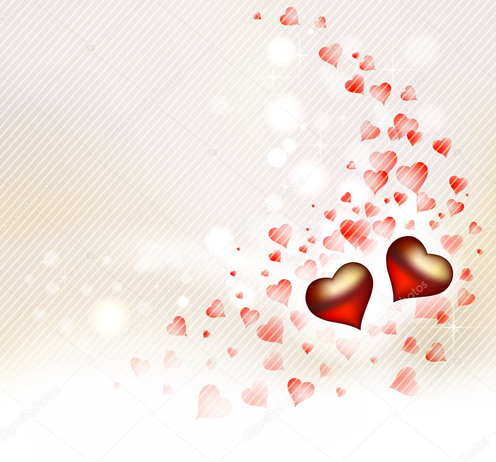Greeting-card with hearts of The Valentine's day