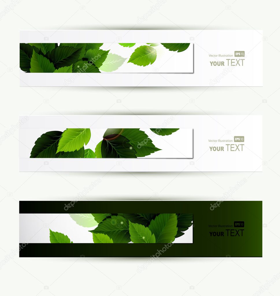 Headers set of four banners of the environment