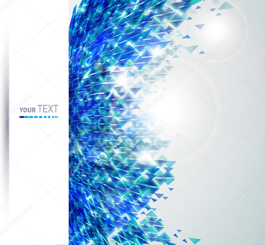 Blue abstract background textured by triangles