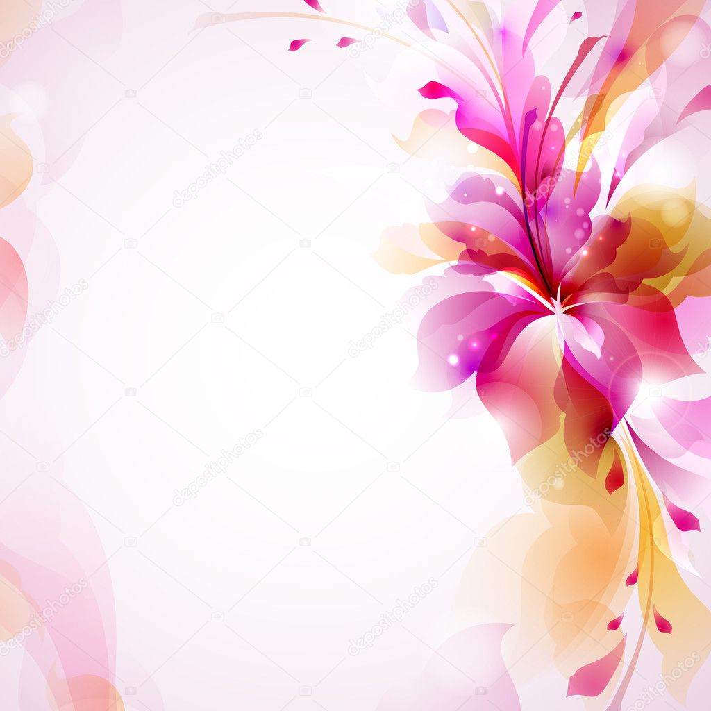 Tender background with abstract flower