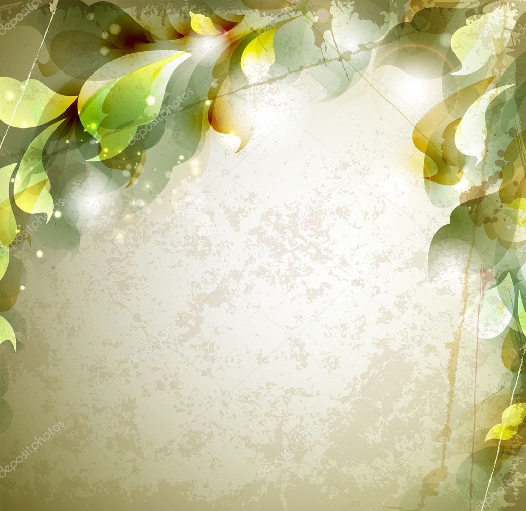 Scrap background with abstract leaves