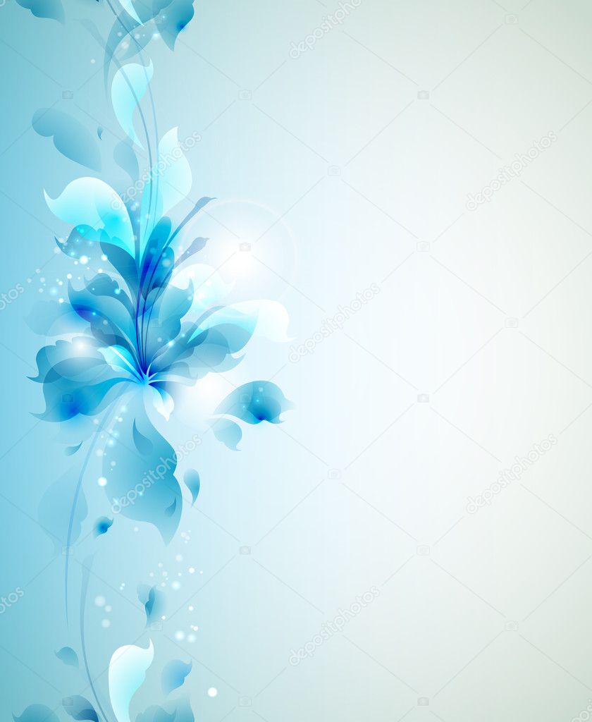 Seamless Tender background with blue abstract flower Stock Vector Image by  ©antart #11934856