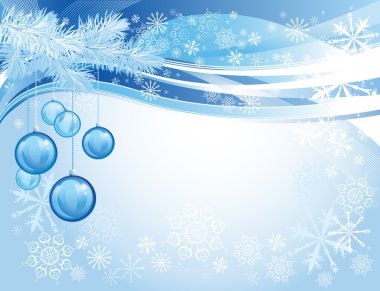 Blue glass christmas balls clipart