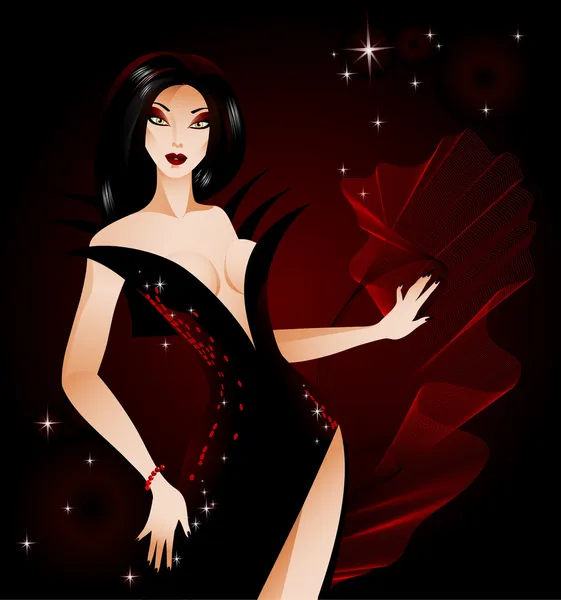 Halloween vampyr lady — Stock vektor