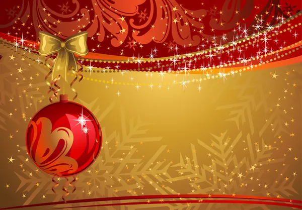 Goldene Weihnachtskulisse mit eigenem Ball — Stockvektor