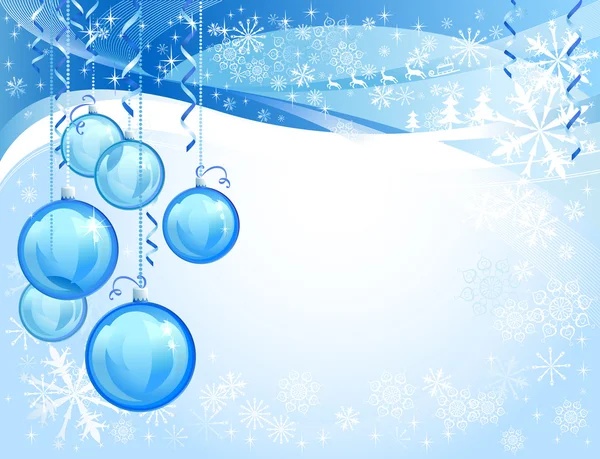 Bolas de Navidad de cristal azul — Vector de stock