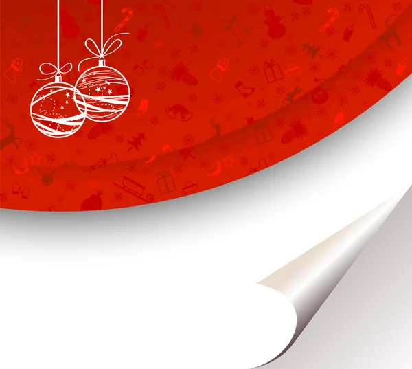 Διακοσμητικό χριστουγεννιάτικο σκηνικό με δύο μπάλα — Διανυσματικό Αρχείο