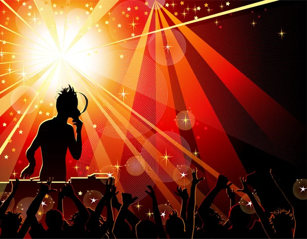 Jung tanzen im Nachtclub — Stockvektor