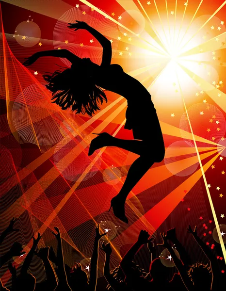 Танцующая девушка в ночном клубе — стоковый вектор