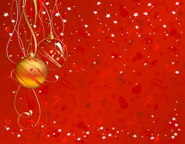 Fond de Noël brillant avec deux boules de soirée — Image vectorielle