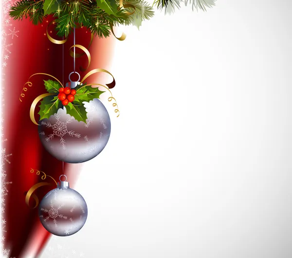 Grijze ballen op de kerst-achtergrond — Stockvector