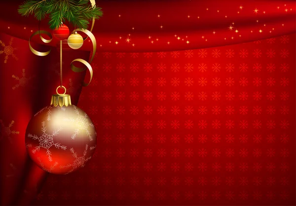 Noel arka plandaki parlak top — Stok Vektör