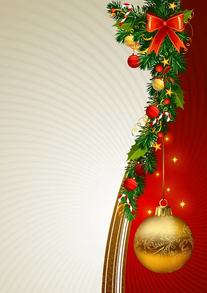 Bir top ile Noel arka plan — Stok Vektör