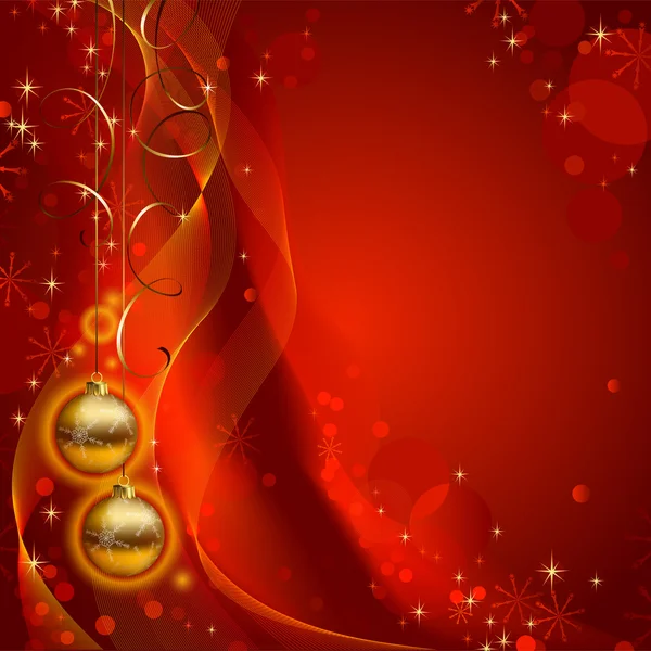 Fond de Noël brillant avec deux boules de soirée — Image vectorielle