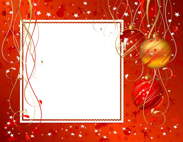 Shiny Christmas backdrop with three balls — Stock Vector