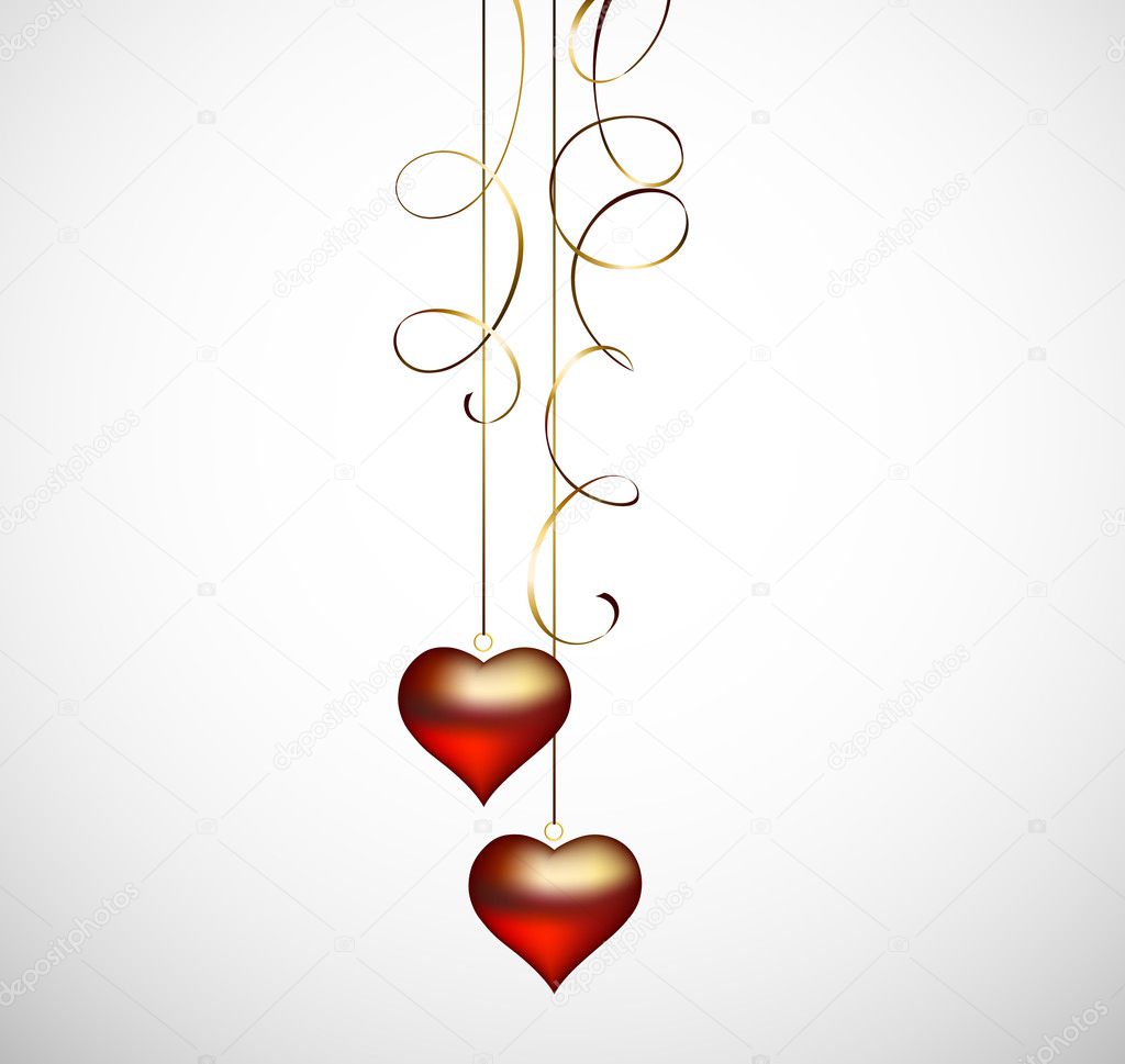 Two hanging hearts