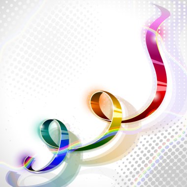 Spectral iridescent ribbon on abstract background clipart