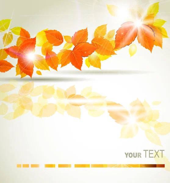 Autumn yellow leaves background — Stock Vector