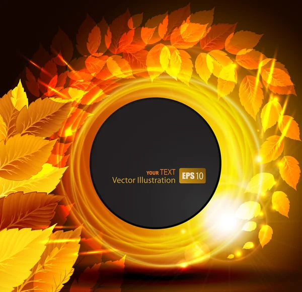 Осенний блеск фона с желтыми листьями — стоковый вектор