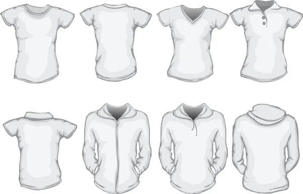 Women's white shirts template — Stock Vector