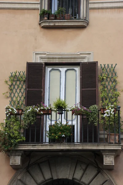 stock image Flowers on a european balcony