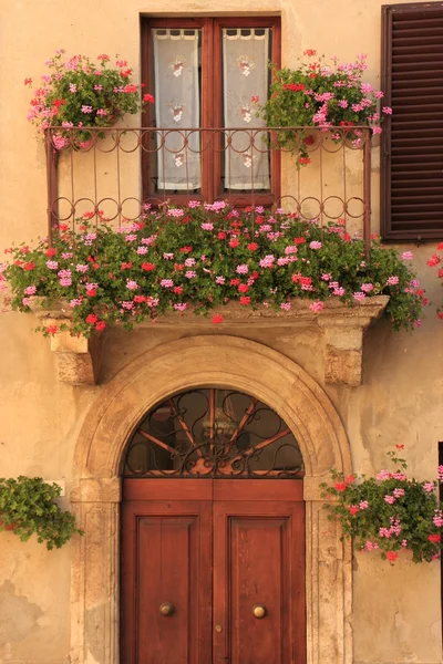 stock image Flowers on a european balcony