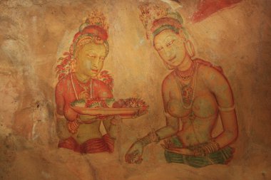 Wall painting, Sigiriya, Sri Lanka clipart