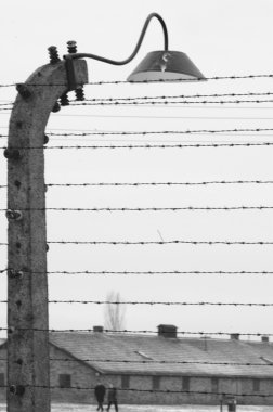 auschwitz kampının eski stil fotoğraf