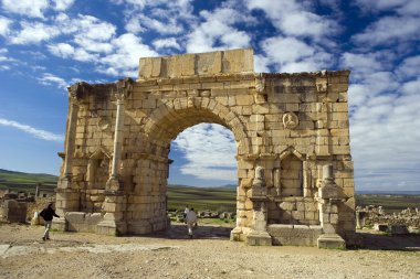 fes Fas'ta kenti yakınlarında Volubilis, Roma Harabeleri