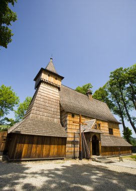 Wooden church in Debno, Poland clipart