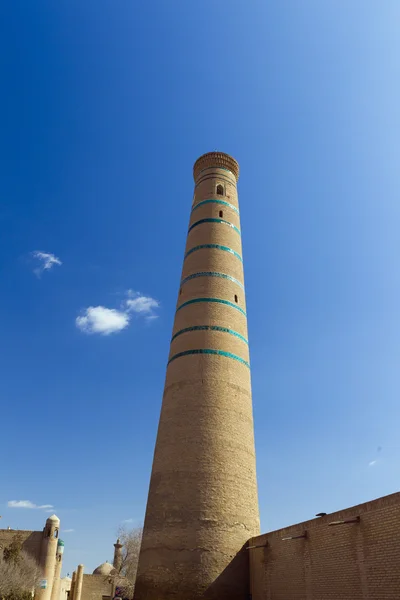 stock image Tower of Blue colored mosque in Khiva