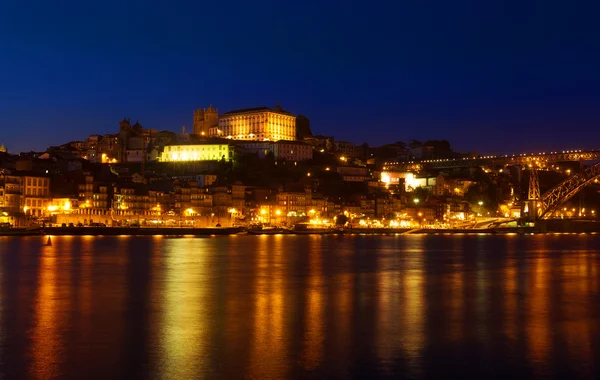 Porto v noci, Portugalsko — Stock fotografie