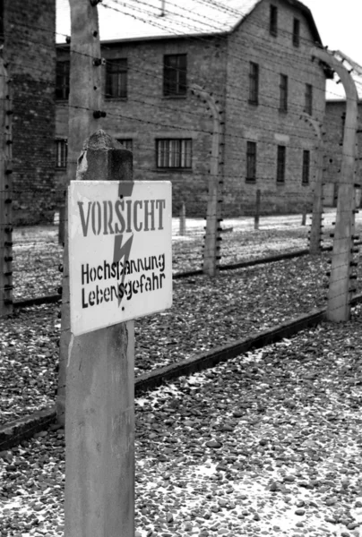 Old style photo of Auschwitz — Stock Photo, Image