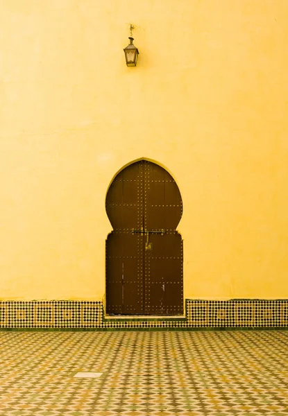 stock image Door in the mausoleum of Moulay Ismail at Meknes, Morocco.