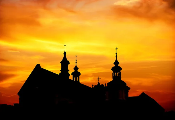 stock image Przemysl cathedrals in sunset, Poland