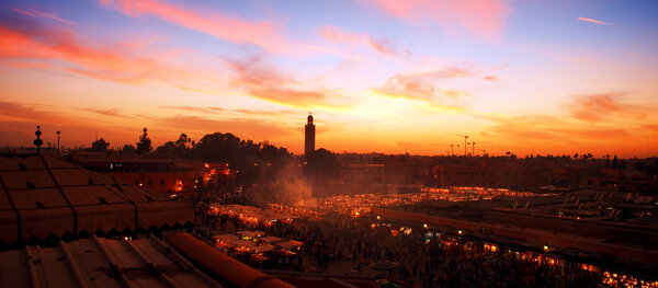 Marrakesh in sunset