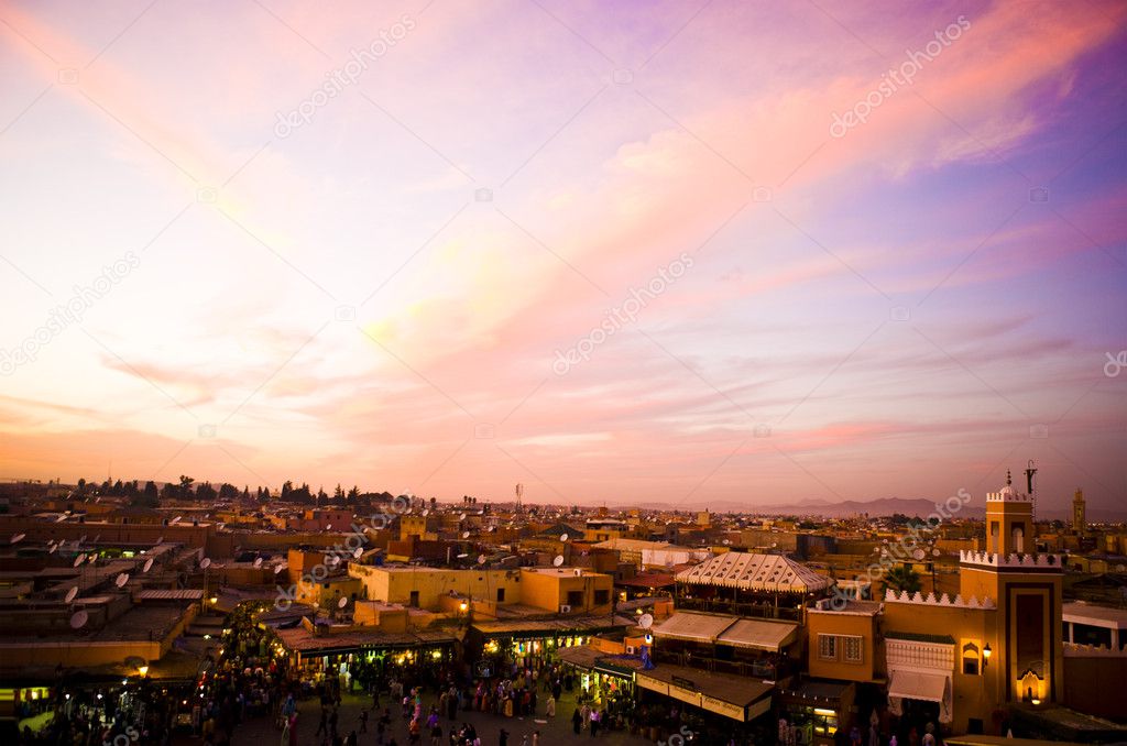 Marrakesh in sunset