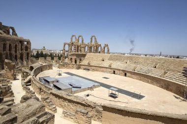 el jem, Tunus, antik amfitiyatro kalıntıları