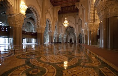 Inside of the Hassan II Mosque clipart