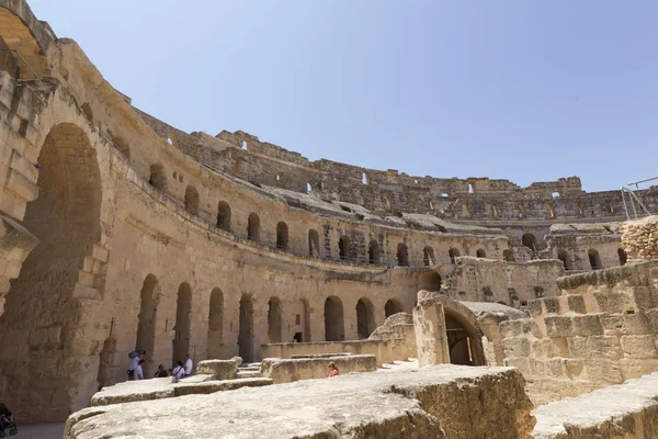 stock image The ruins of the ancient amphitheater in El Jem, Tunisia