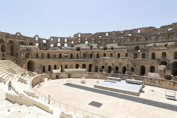 Las ruinas del antiguo anfiteatro en El Jem, Túnez — Foto de Stock