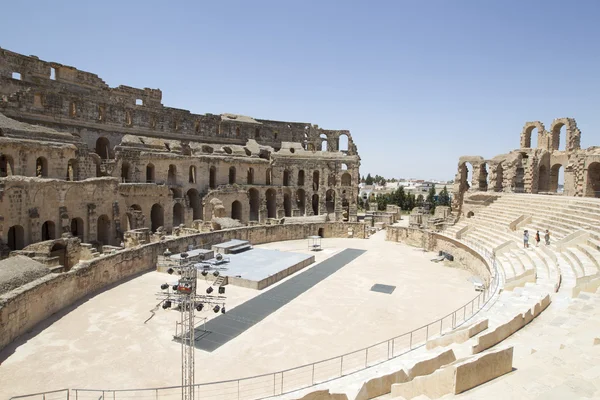 stock image The ruins of the ancient amphitheater in El Jem, Tunisia