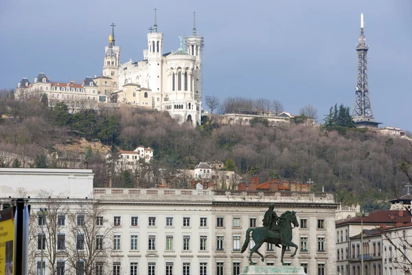 The Bellecour square in Lyon. — Stock Photo, Image