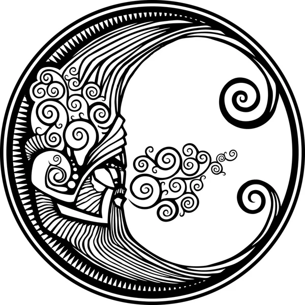 Lune décorative — Image vectorielle