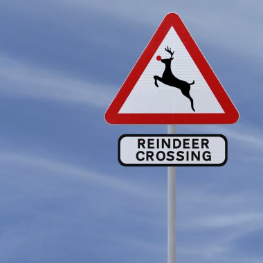 Christmas Reindeer Crossing clipart