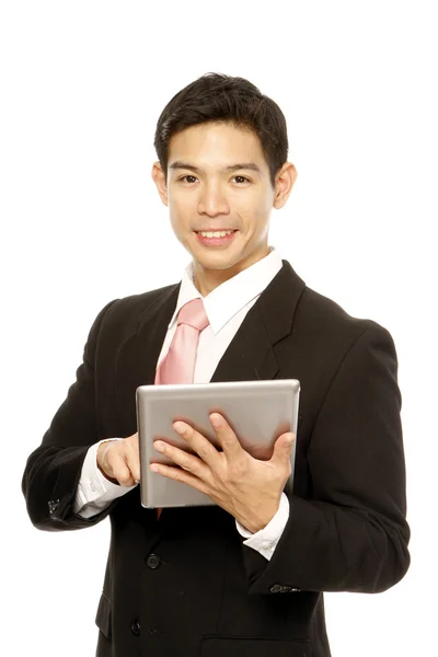Homme avec un ordinateur tablette — Photo