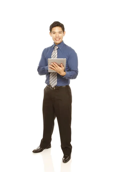 Homem com um computador tablet — Fotografia de Stock