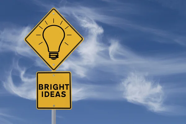 Bright Ideas Road Sign — Stock Photo, Image