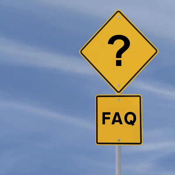 FAQ Señal de tráfico — Foto de Stock